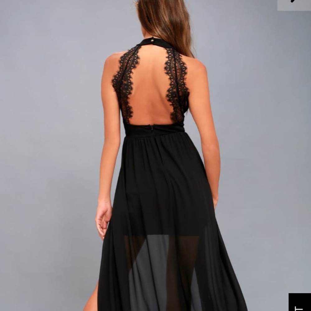 Black lace maxi dress - Picture 4 of 4